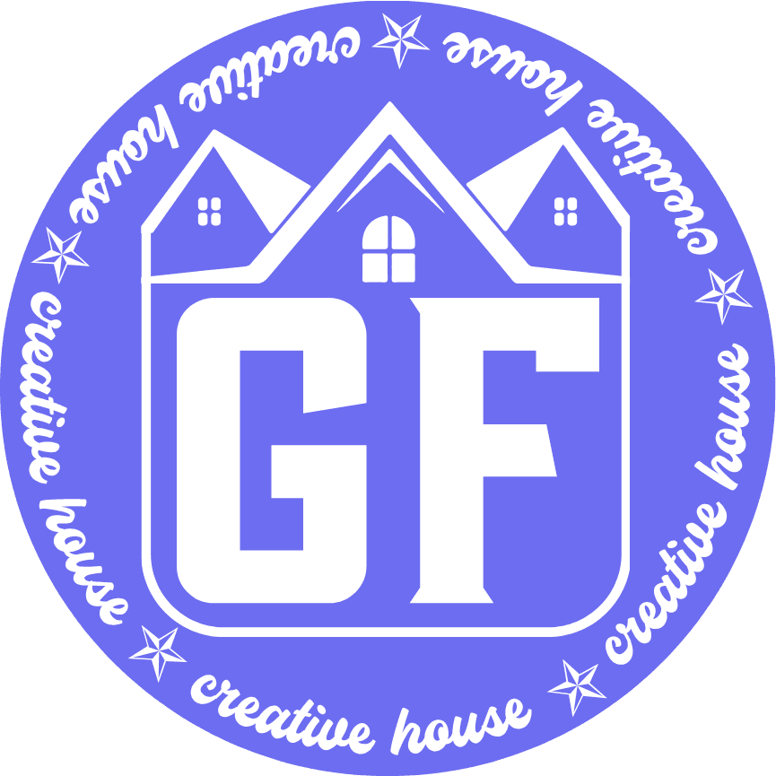 GF Creative House logo in periwinkle