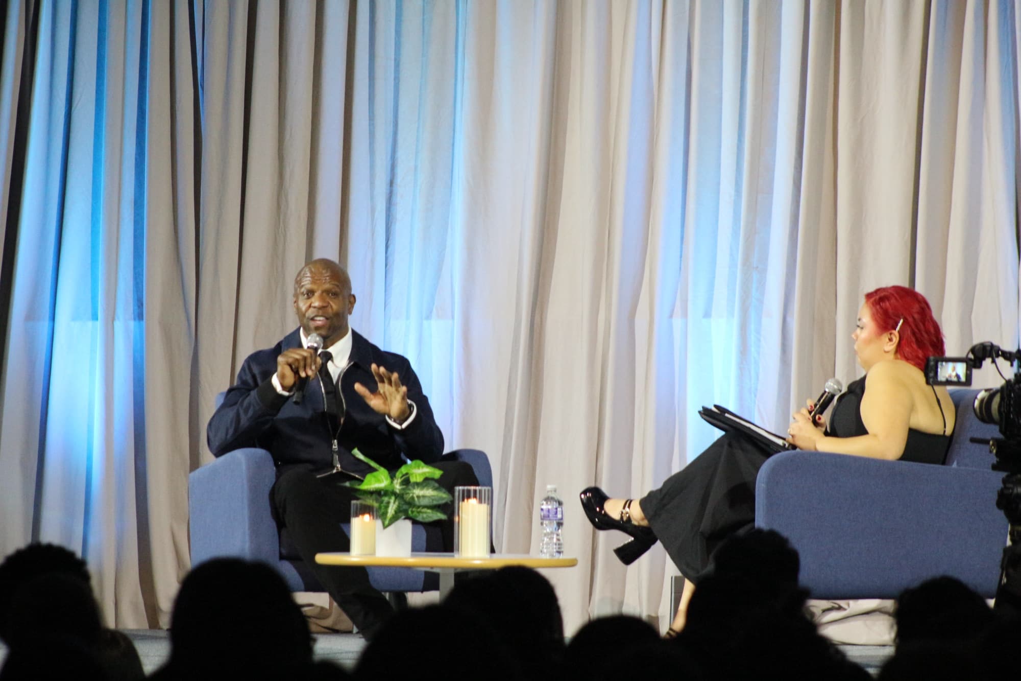 Terry Crews in conversation, frame 1