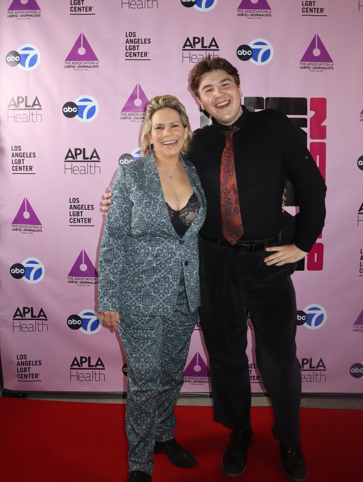 Gregory Ferraro with Tracy E. Gilchrist of Out Magazine at the Press Pride Prom · 01